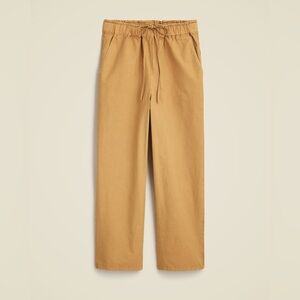 J. CREW Drawstring Pant in Cotton Linen Blend Tan Dark Khaki Size Medium